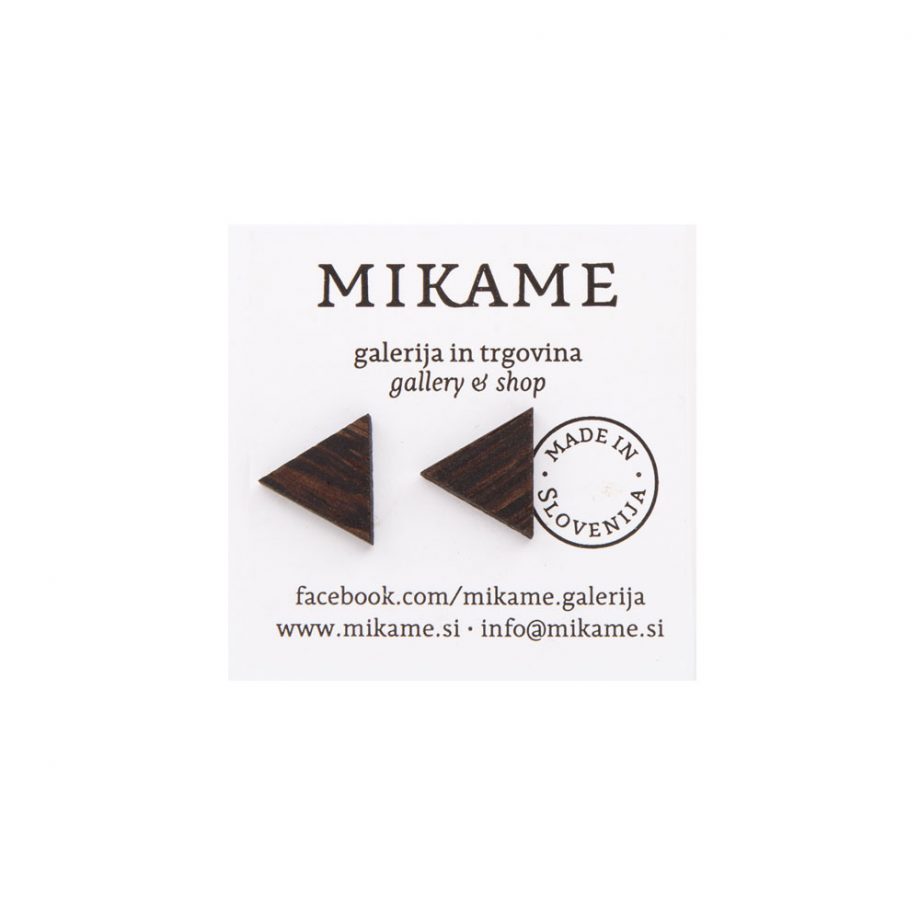 Uhani - Geo trikotnik wenge